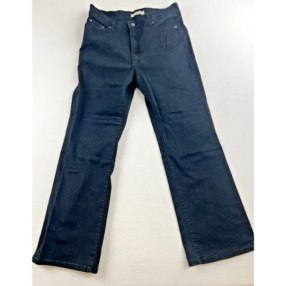 Levi's 512 Perfectly Slimming Womens Black Denim Jeans Zip Boot Cut Stretch 16 M - Picture 1 of 8